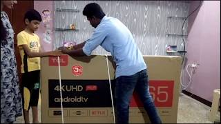 Tcl 65 inch p8e unboxing in tamil