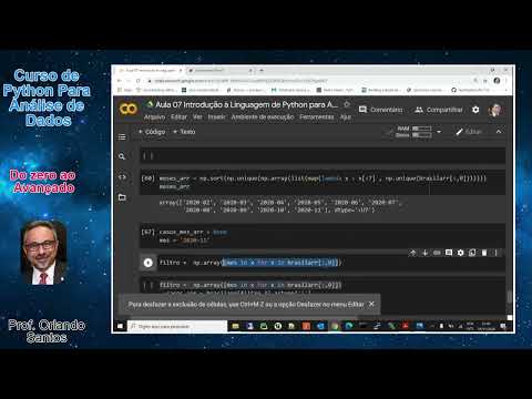 Aula 09 - 13 - Numpy - Exemplo de Aplicação Prática - Análise dos Dados