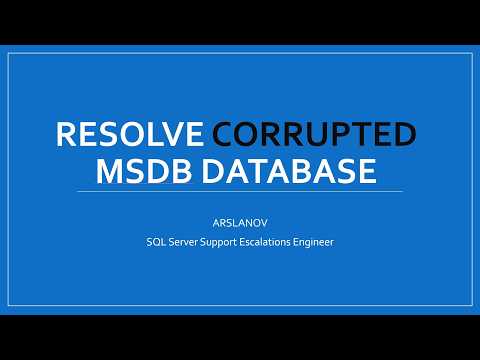 Fix corrupted MSDB database