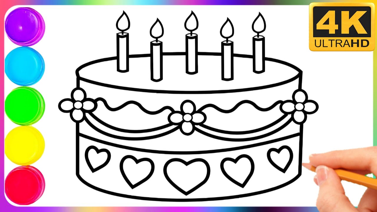 How To Draw a Birthday Cake Drawing 🎂 Step By Step Drawing For ...