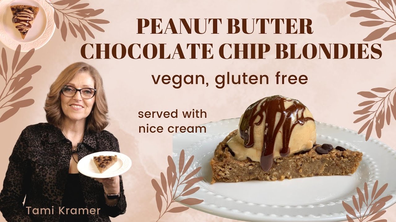 Peanut Butter Chocolate Chip Blondies - Vegan