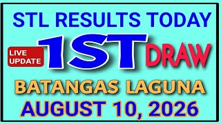 Stl Batangas Laguna results today August 10, 2026 1st draw live update