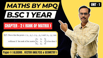 ALGEBRA , VECTOR ANALYSIS & GEOMETRY|B.Sc.1YEAR|PAPER-1| MATHS BY MPQ| M.P.QURESHI