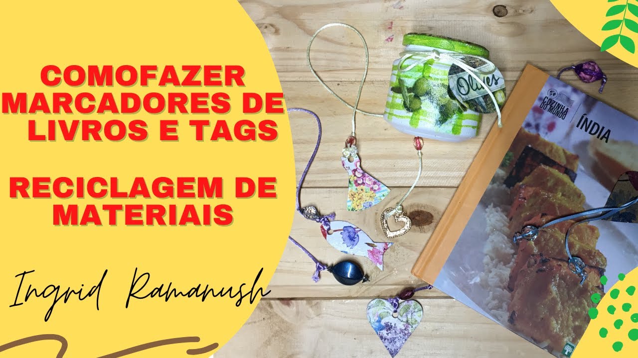 Como Fazer Marcador de Livro e Tags, com Papel Reciclado