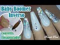 Uñas Acrílicas Baby Boomer INVERSO con Confettis Encapsulados / Xnails Peru