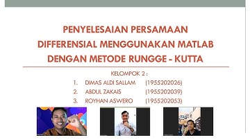 RUNGE KUTTA ORDE 1, 2, 3, dan 4 MENGGUNAKAN MATLAB | Presentasi Kelompok 2
