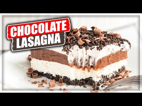 Chocolate Lasagna With Chocolate And Vanilla Pudding