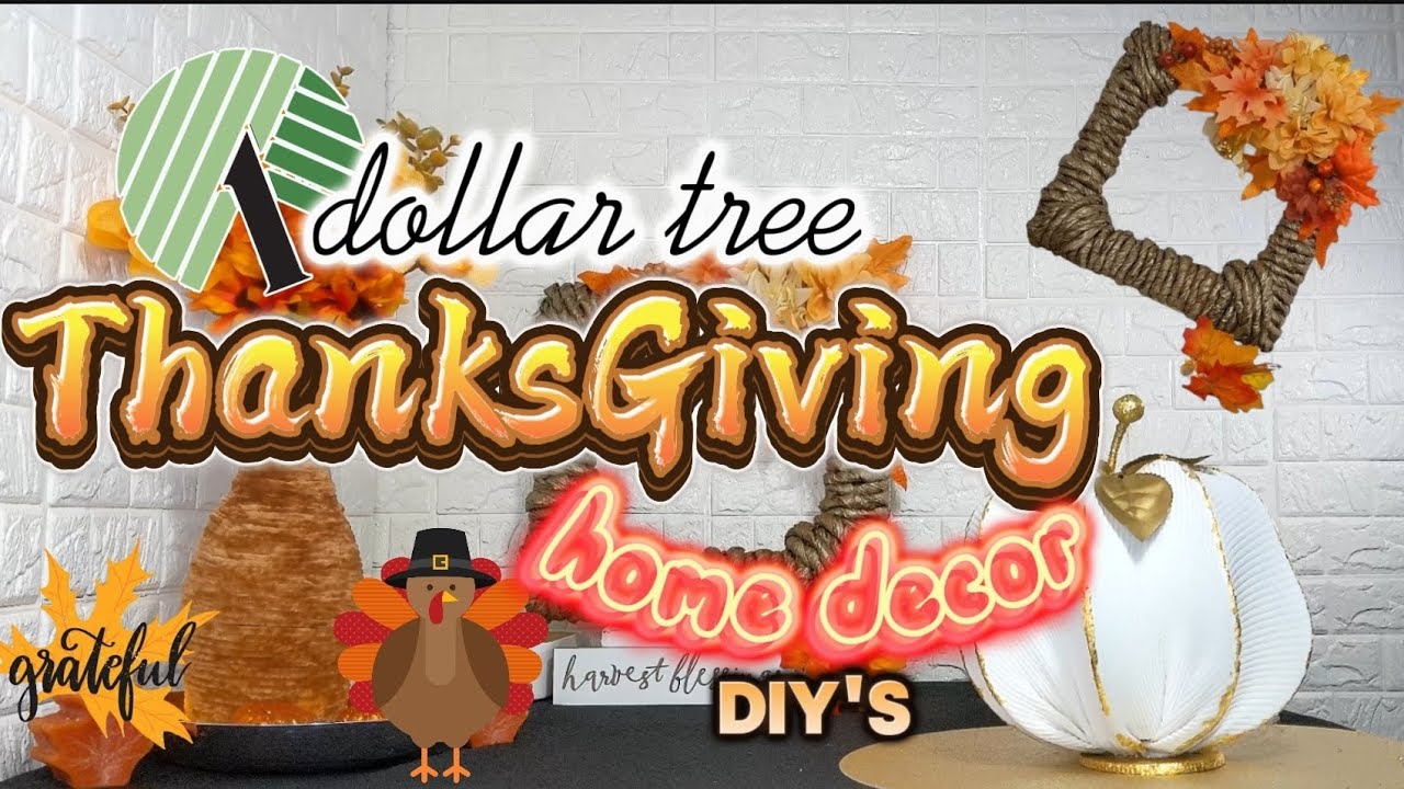 THANKSGIVING DOLLAR TREE DIY'S DECOR AND CRAFT IDEAS FALL DIY DOLLAR ...