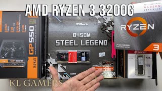 AMD Ryzen 3 3200G ASRock B450M STEEL LEGEND Hyper X Transcend SSD Aigo Darkflash Darkvoid RGB Build