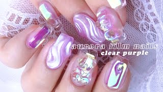 うるうるクリアパープルネイル