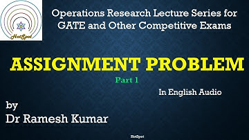 Operations Research_Assignment Model or Problem Part 01 for GATE in English Audio