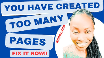 HOW TO FIX: YOU HAVE CREATED TOO MANY PAGES RECENTLY, PLEASE TRY AGAIN LATER //2024 LATEST UPDATE