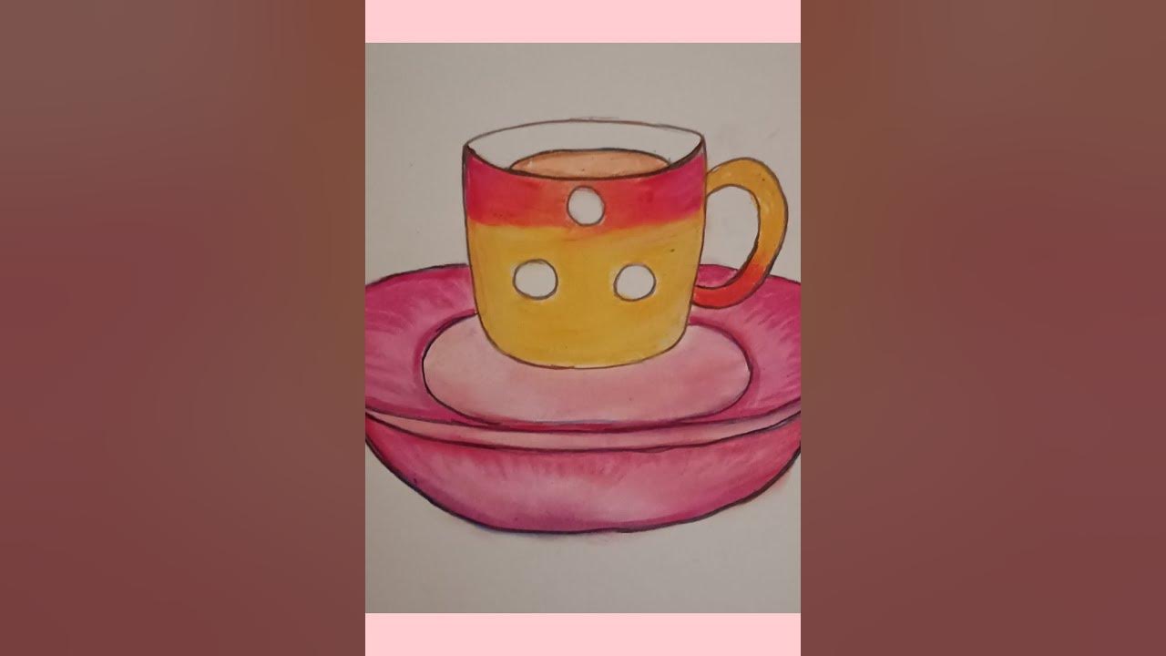 How to drawing a cup of tea☕ step by step. YouTube