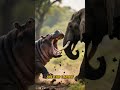 Who would win?....Elephant VS Hippo #animalclash #animalfight #apexpredator