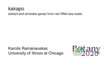 kakapo pipeline: extract and annotate genes from raw RNA-seq reads (Botany 2020)
