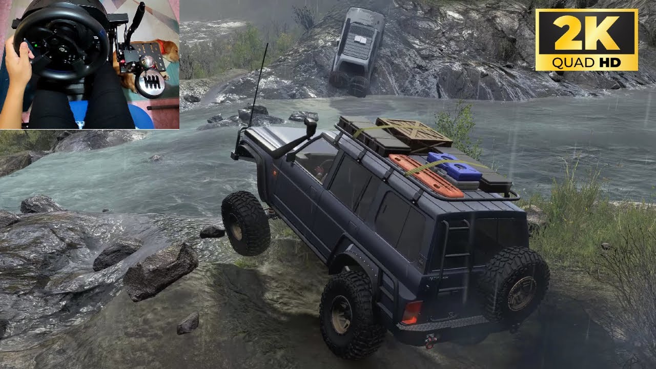 Nissan Patrol Y60 and Land Cruiser Tasmania Convoy | 4x4 Trail | Snowrunner | Thrustmaster T300RS