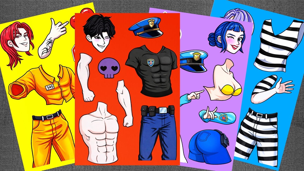 [Paper diy] KPop Demon Hunters Police vs Prisoner Stickers 🚔 Huntrix & Saja Boys Escapes Jail | ASMR