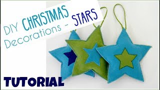 DIY Christmas Decorations - Felt Stars Free Pattern