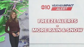Freeze warning and avalanche danger after Sierra storm