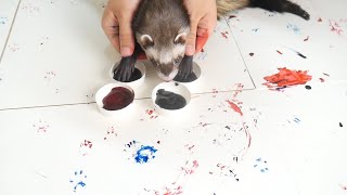 Footprint art by ferrets who burned their artistic souls.