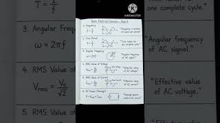 BASIC ELECTRICAL ENGINEERING FORMULA 3, FREQUENCY, RMS VALUE, average power