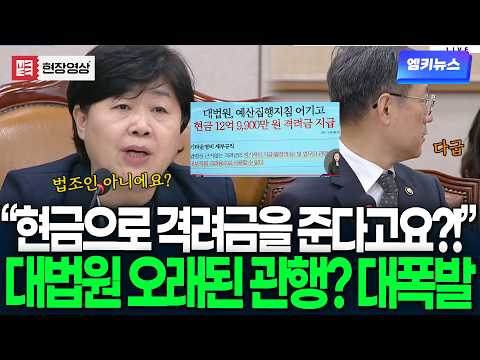 "현금으로 격려금을 준다고요?!" 대법원 오래된 관행..서영교 '대폭발'