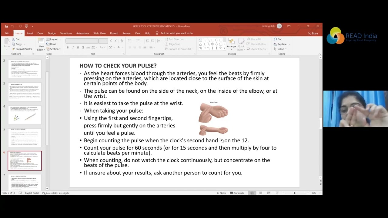 READ India Community Health Workers Training - Vital Sign & Blood Pressure