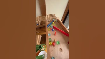 Marble Run (9-row rainbow marble run course using wooden sound devices & large funnels) #6 #ASMR