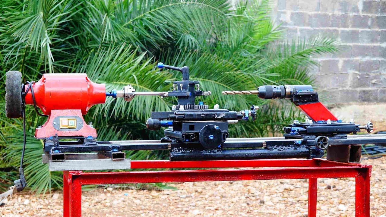 Homemade mini torno Lathe Machine