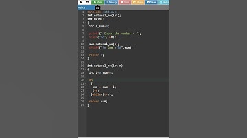 c program to find the sum of first n natural numbers using function #short