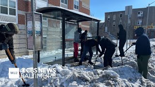 Sidewalks, Bus Stops Continue To Be Packed With Snow, Ice In Baltimore