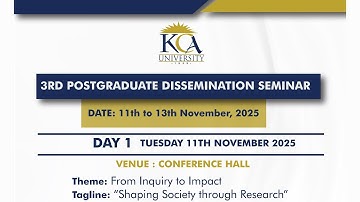 3RD POSTGRADUATE DISSEMINATION SEMINAR