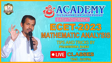 Easy to Crack ECET MATHEMATICS  | SREE ACADEMY | ECET | By Director PHANINDRA SIR |