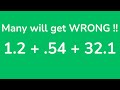 Adding Decimals and Place Values