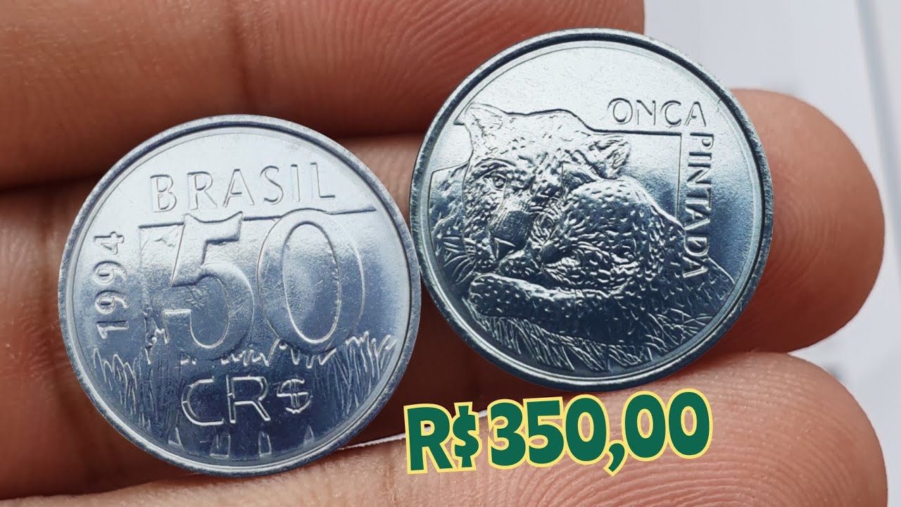 Moeda 50 Cruzeiros reais ano 1994, (onça pintada), valores atualizados pra vender rápido.