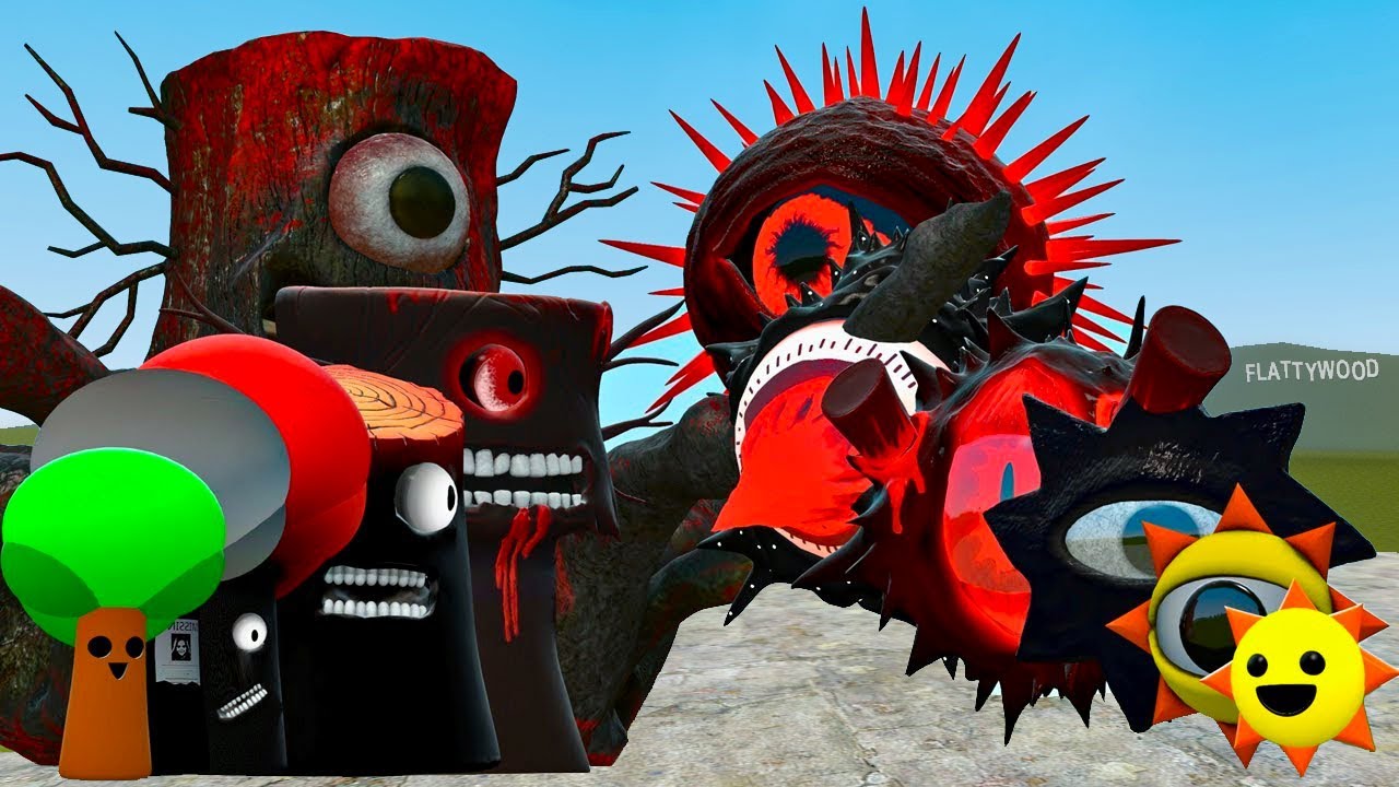 Sprunki Sun Tree all mr.tree sprunki family vs all mr.sun sprunki family In Garry's Mod ...
