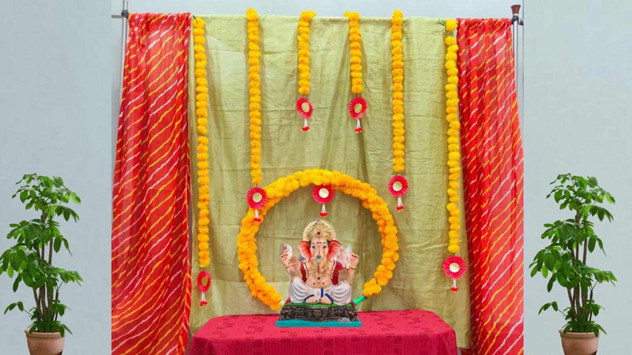 Ecofriendly Ganpati decoration ideas/Ganpati decoration ideas at home