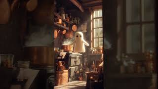 Happy Felted Ghost With Dot Eyes Itsmejoyce