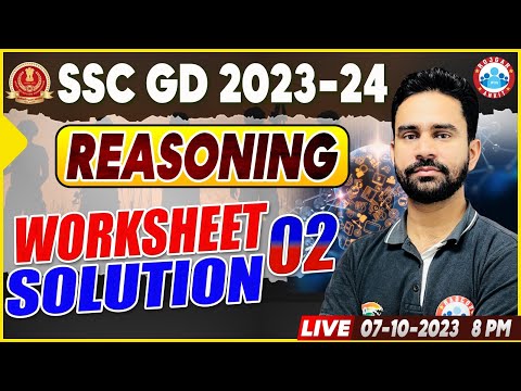 SSC GD 2023 | SSC GD Reasoning Worksheet Solution, Reasoning Solution For SSC GD By Rahul Sir