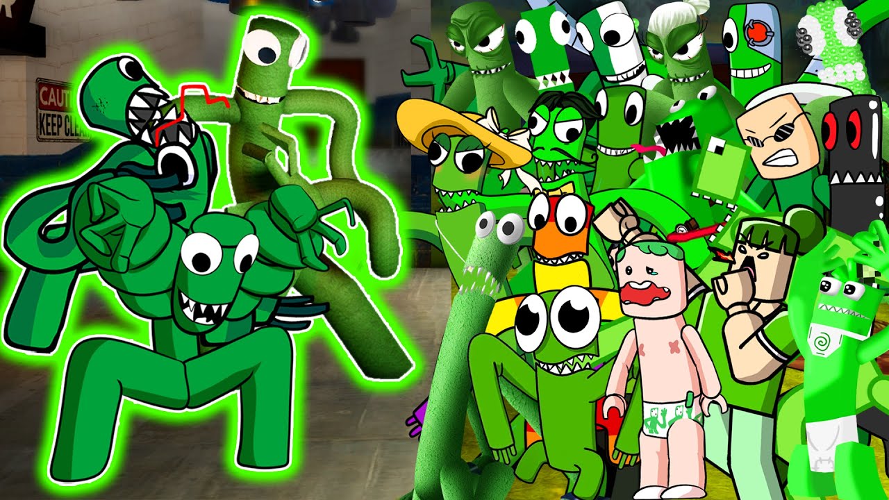 Green + Baby = ??? Rainbow Friends Roblox Animation #32 