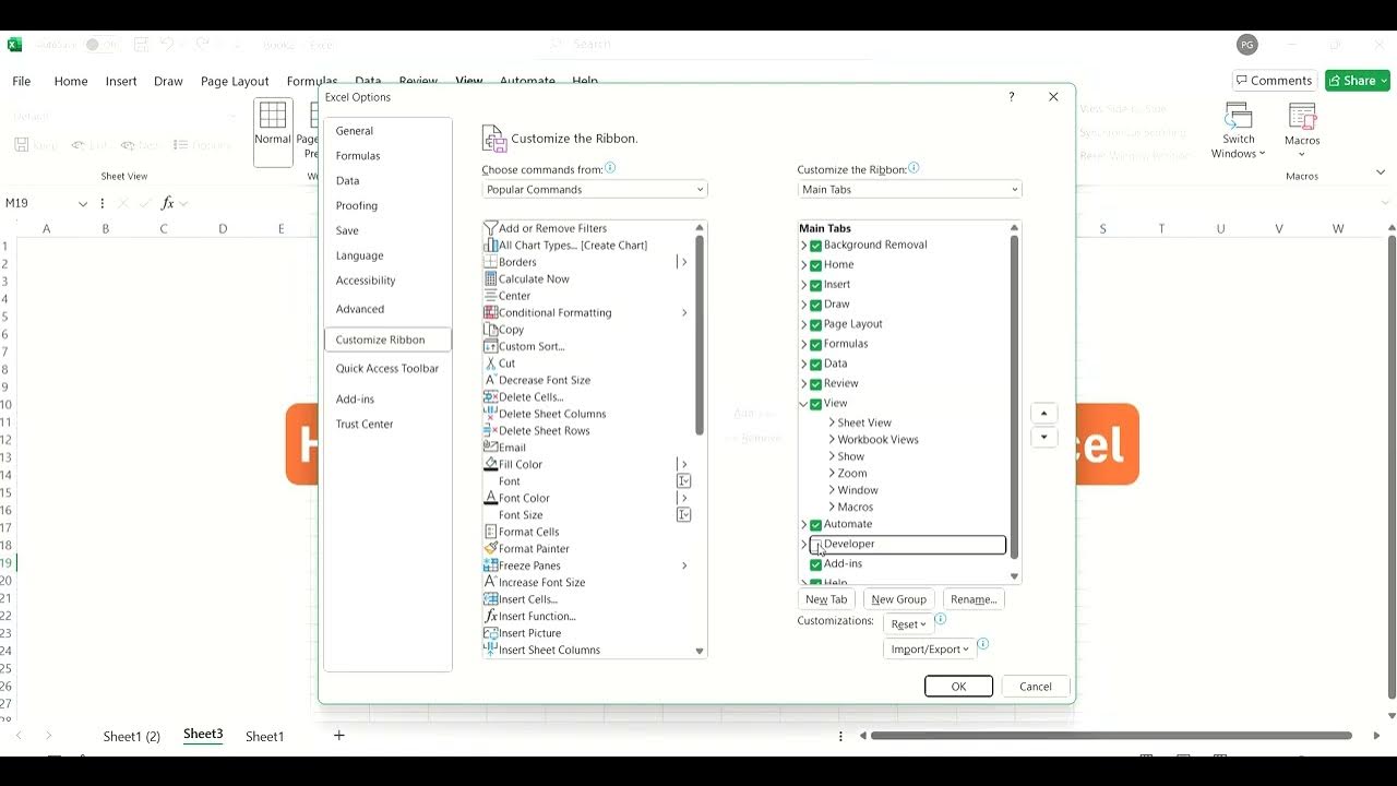 How to Enable Developer Tab in Excel - YouTube
