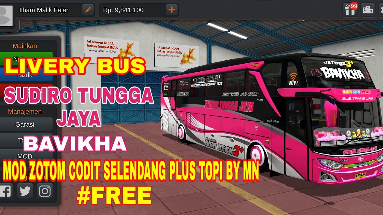 LIVERY BUS SUDIRO TUNGGA JAYA | BAVIKHA | # MOD ZOTOM  