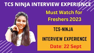 TCS Ninja Interview Experience 2023 | TCS NQT Interview Questions | TCS Ninja Interview Questions