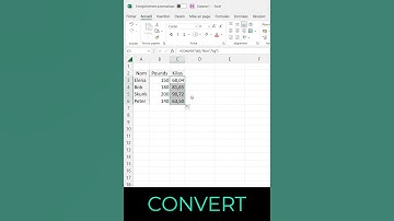 Excel : la fonction CONVERT pour convertir des mesures #shorts