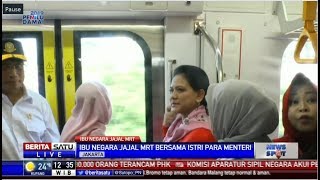 Iriana Jokowi Jajal MRT Sambil Berdiri