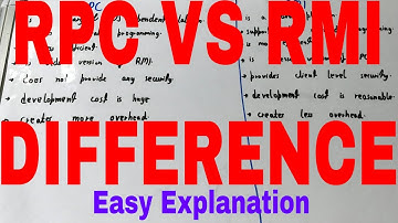 RPC vs RMI|Difference between rpc and rmi|RPC and RMI difference|Difference between rmi and rpc
