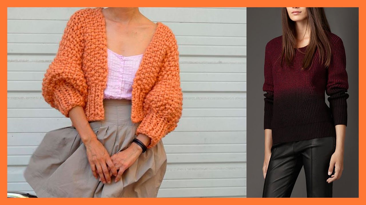 como hacer un jersey de punto sencillo | Sueter tejido para mujer, Suéter  tejido, Tejidos de moda - YouTube