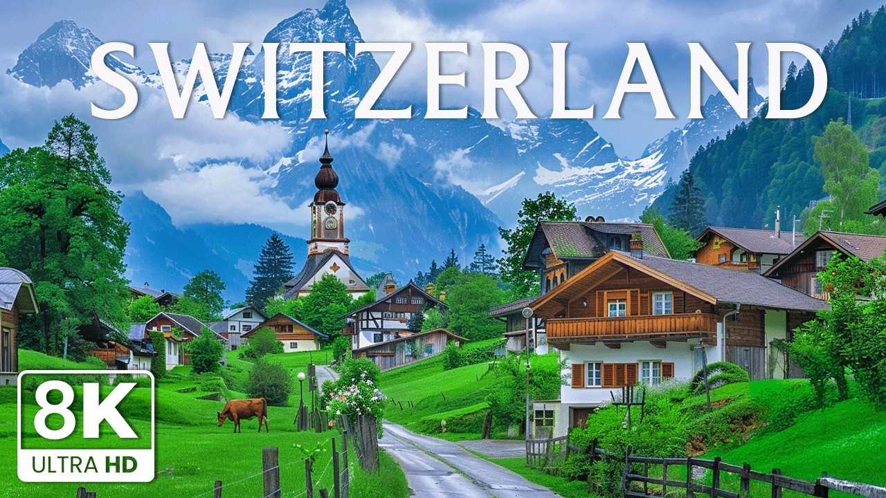 Switzerland 8K | Most Beautiful Alpine Landscapes – Swiss Alps, Lakes & Fairytale Villages