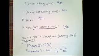 Probability-test for independence