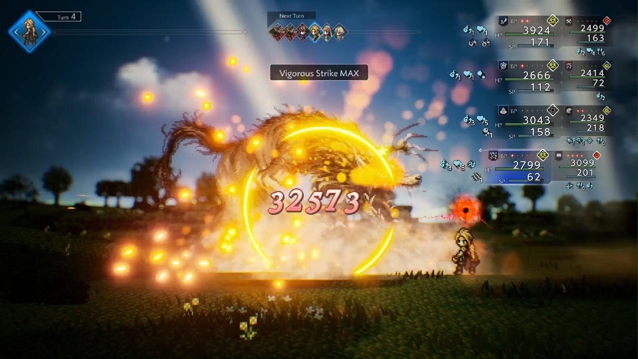 OCTOPATH TRAVELER 0: red miniboss destroyed